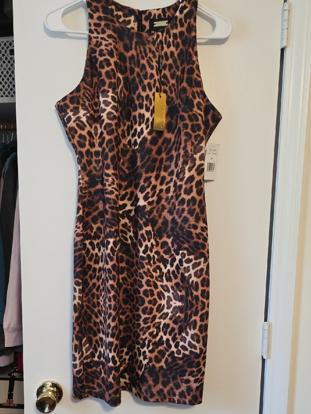 NWT Alexia Admor Leopard Print Mini Dress in Brown and Black